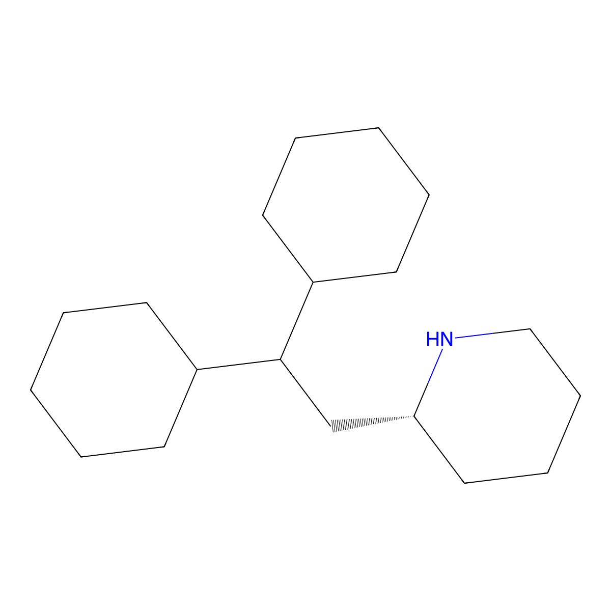 Perhexiline, (R)- molecular structure, CAS 1326703-85-8