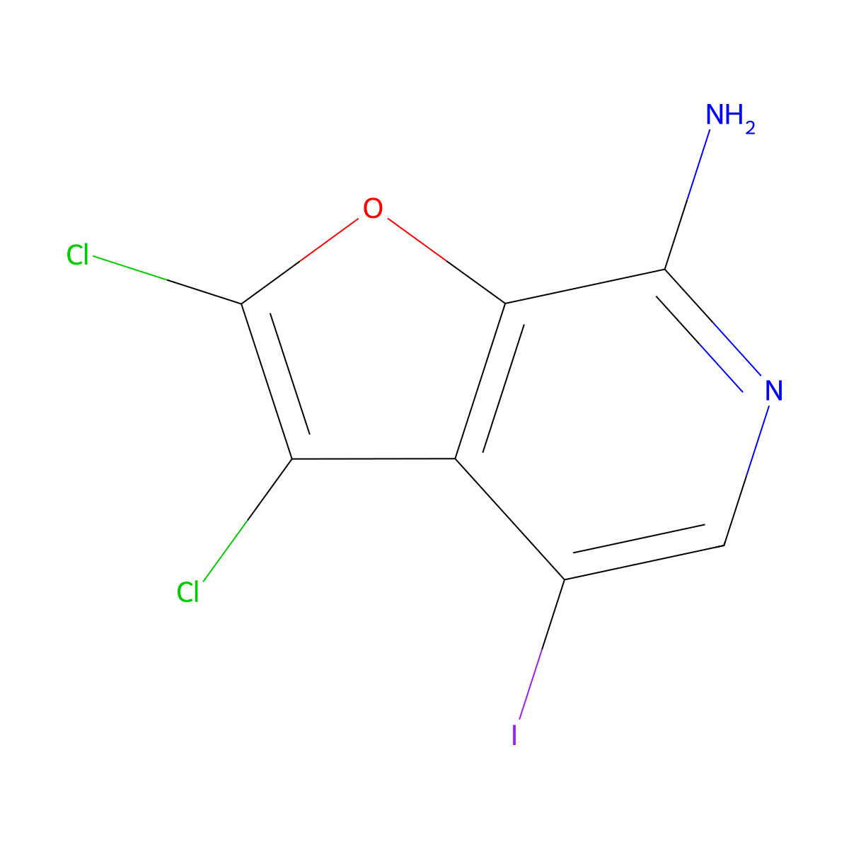 2,3-Dichloro-4-iodofuro[2,3-c]pyridin-7-amine molecular structure, CAS 1326713-71-6