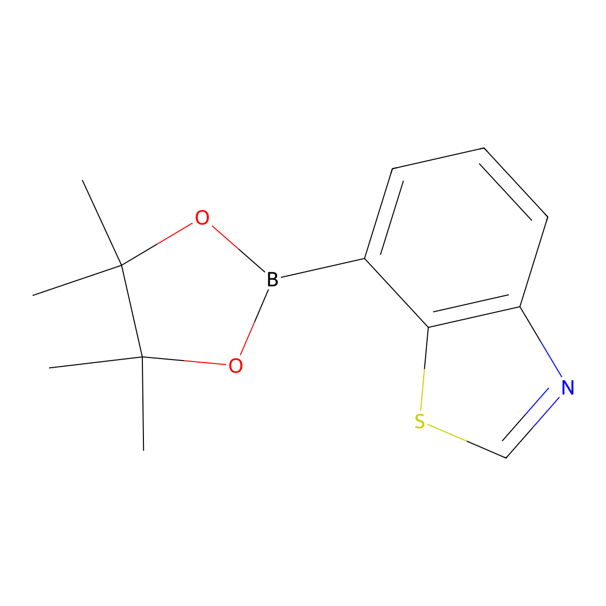 7-(Tetramethyl-1,3,2-dioxaborolan-2-yl)-1,3-benzothiazole molecular structure, CAS 1326714-48-0