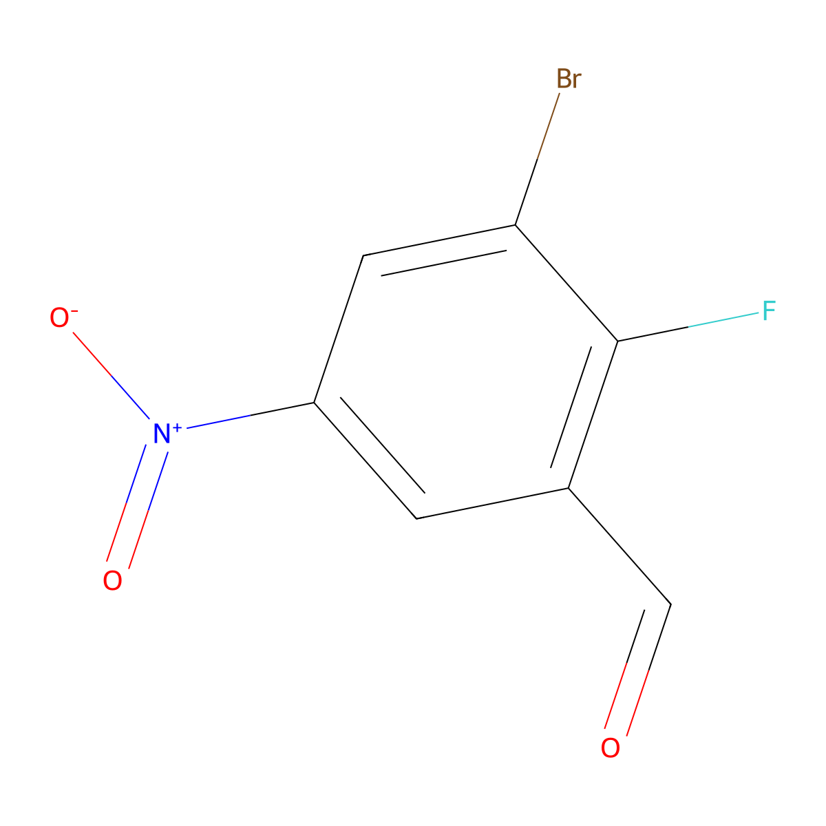 3-Bromo-2-fluoro-5-nitrobenzaldehyde molecular structure, CAS 1326714-51-5