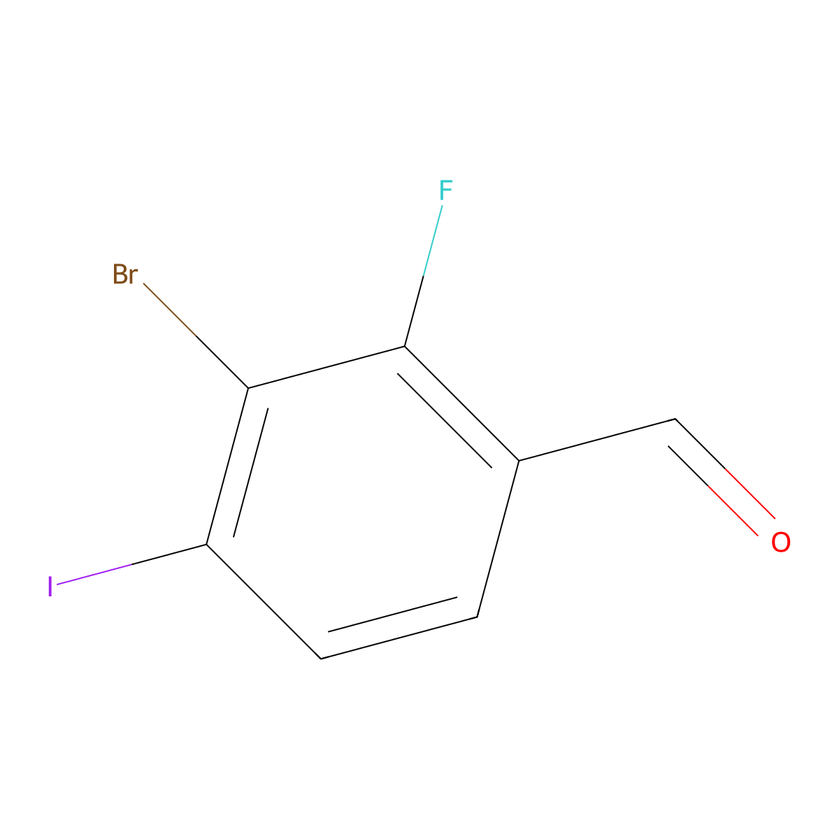 3-Bromo-2-fluoro-4-iodobenzaldehyde molecular structure, CAS 1326714-57-1