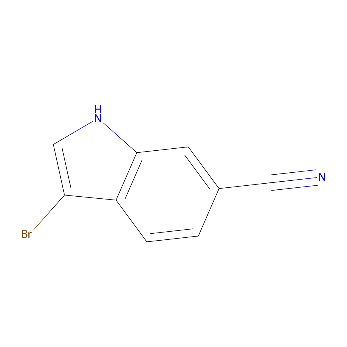 3-Bromo-1H-indole-6-carbonitrile molecular structure, CAS 1326714-80-0