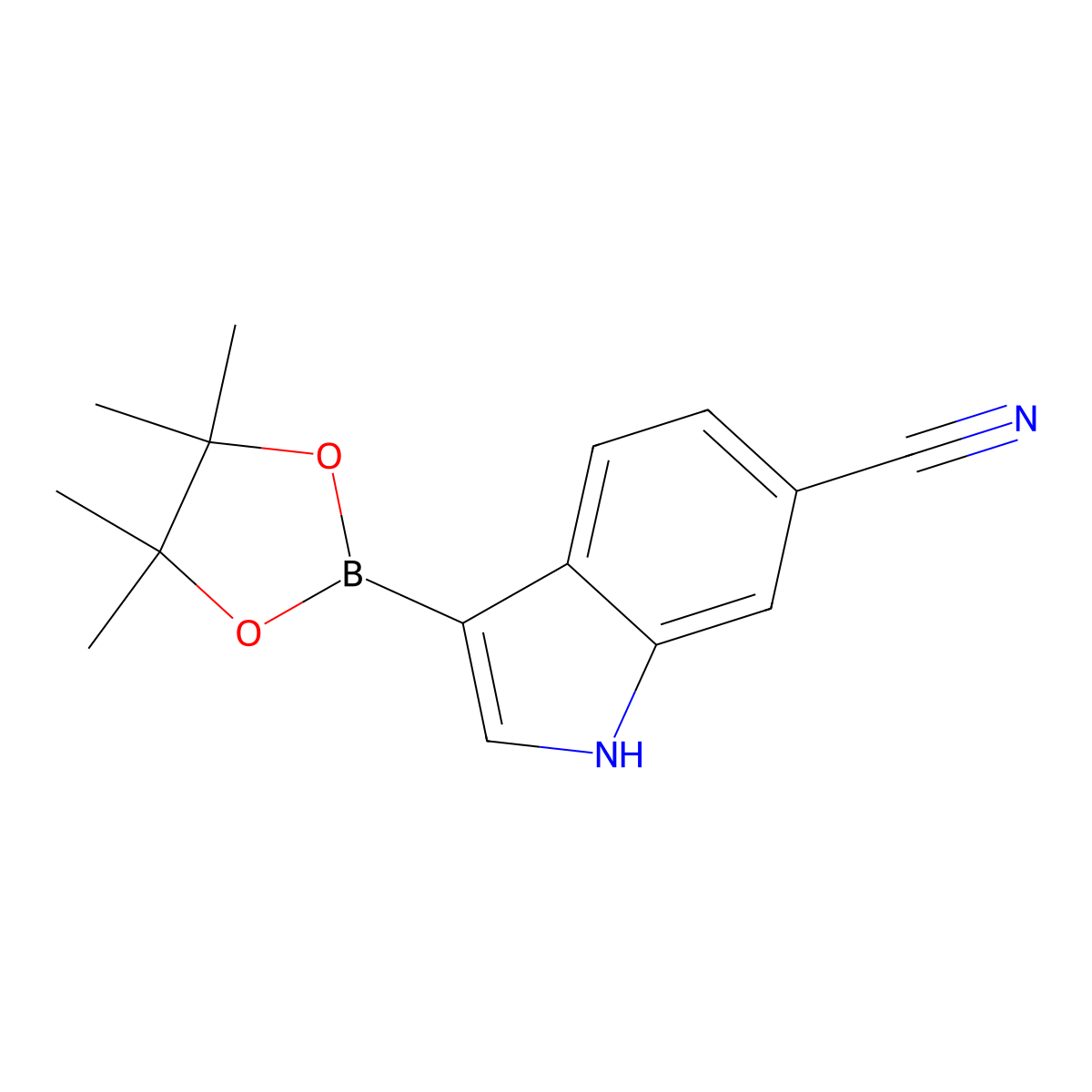 3-(4,4,5,5-Tetramethyl-1,3,2-dioxaborolan-2-YL)-1H-indole-6-carbonitrile molecular structure, CAS 1326714-81-1