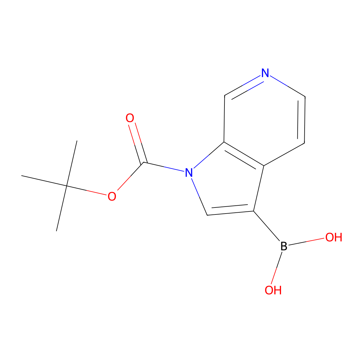 1-Boc-pyrrolo[2,3-c]pyridine-3-ylboronic acid molecular structure, CAS 1326715-94-9