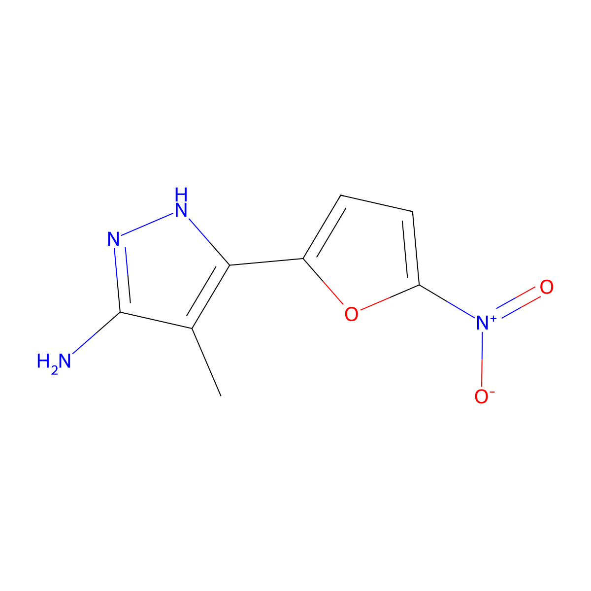4-Methyl-3-(5-nitrofuran-2-yl)-1h-pyrazol-5-amine molecular structure, CAS 1326775-27-2