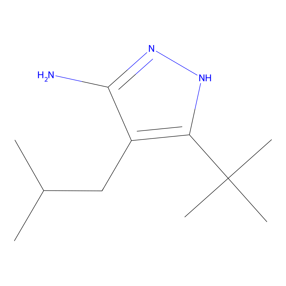 3-Tert-butyl-4-(2-methylpropyl)-1H-pyrazol-5-amine molecular structure, CAS 1326778-38-4