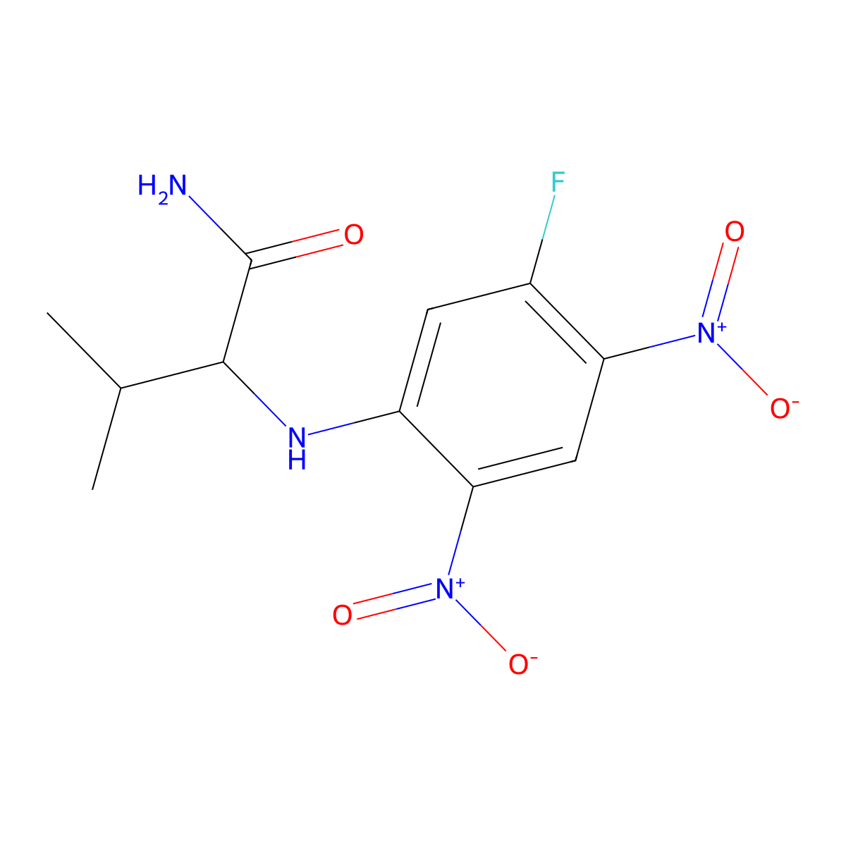 N-(2,4-Dinitro-5-fluorophenyl)-L-valinamide molecular structure, CAS 132679-61-9