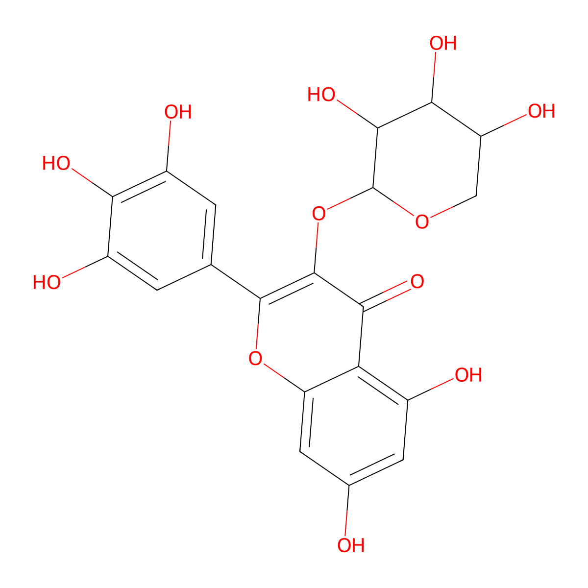Myricetin 3-arabinoside molecular structure, CAS 132679-85-7