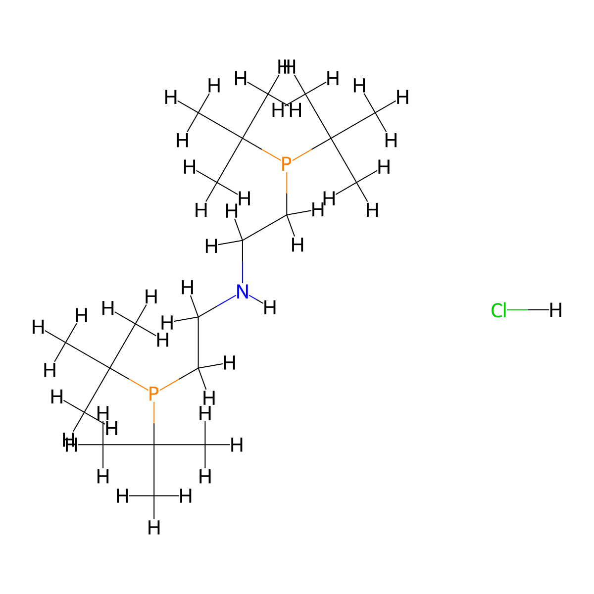 Bis(2-(di-tert-butylphosphino)ethyl)amine hydrochloride molecular structure, CAS 1326805-03-1