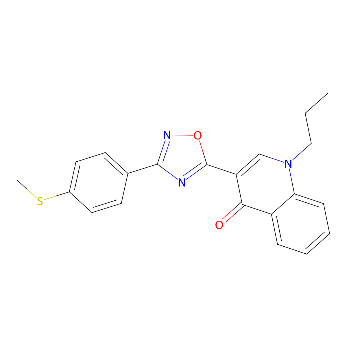 3-{3-[4-(methylsulfanyl)phenyl]-1,2,4-oxadiazol-5-yl}-1-propylquinolin-4(1H)-one molecular structure, CAS 1326806-39-6