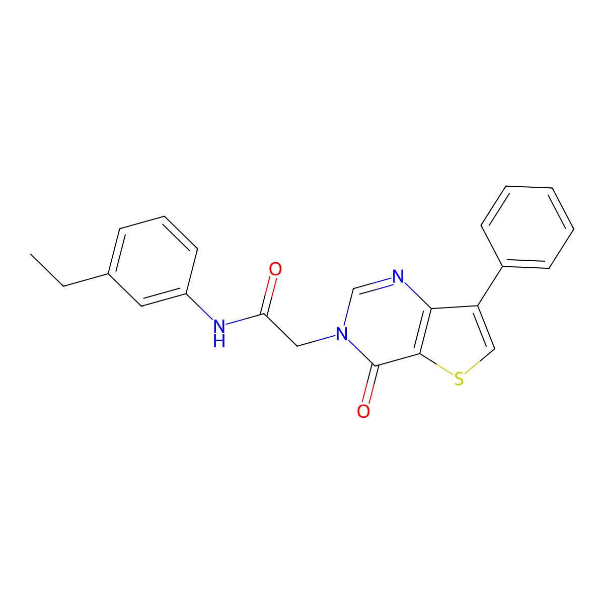 N-(3-ethylphenyl)-2-(4-oxo-7-phenylthieno[3,2-d]pyrimidin-3(4H)-yl)acetamide molecular structure, CAS 1326806-56-7