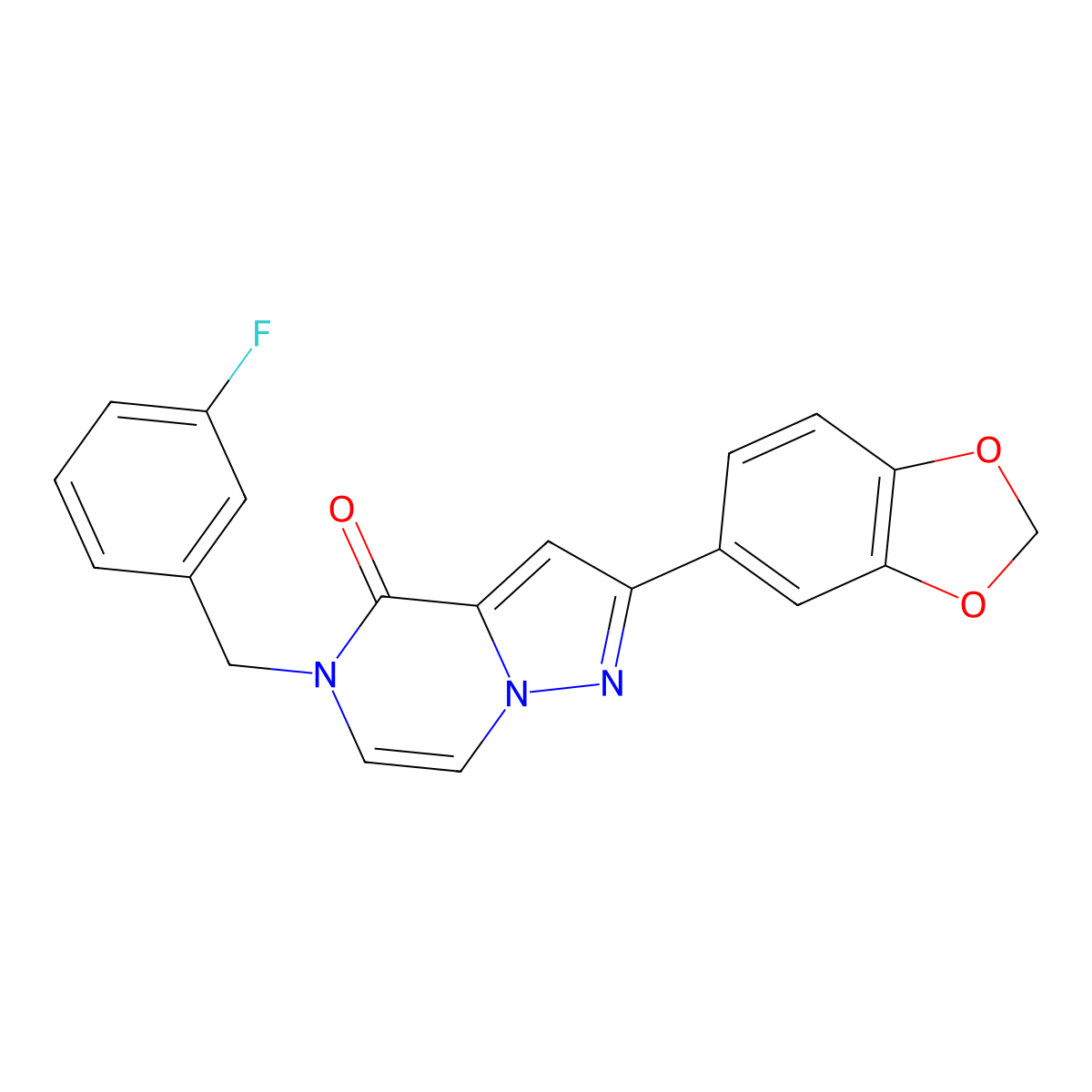 2-(1,3-benzodioxol-5-yl)-5-(3-fluorobenzyl)pyrazolo[1,5-a]pyrazin-4(5H)-one molecular structure, CAS 1326806-73-8