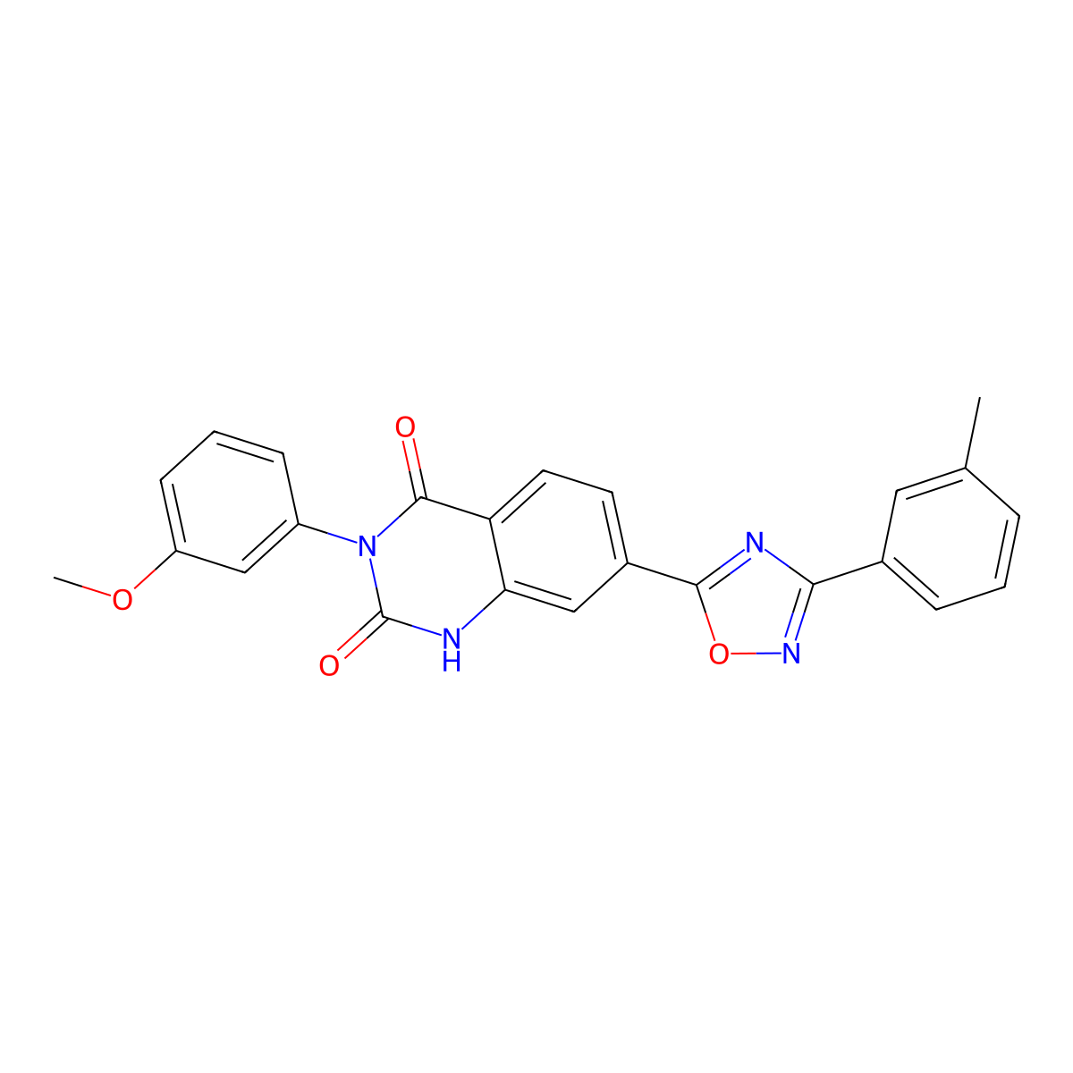 3-(3-methoxyphenyl)-7-(3-(m-tolyl)-1,2,4-oxadiazol-5-yl)quinazoline-2,4(1H,3H)-dione molecular structure, CAS 1326807-04-8