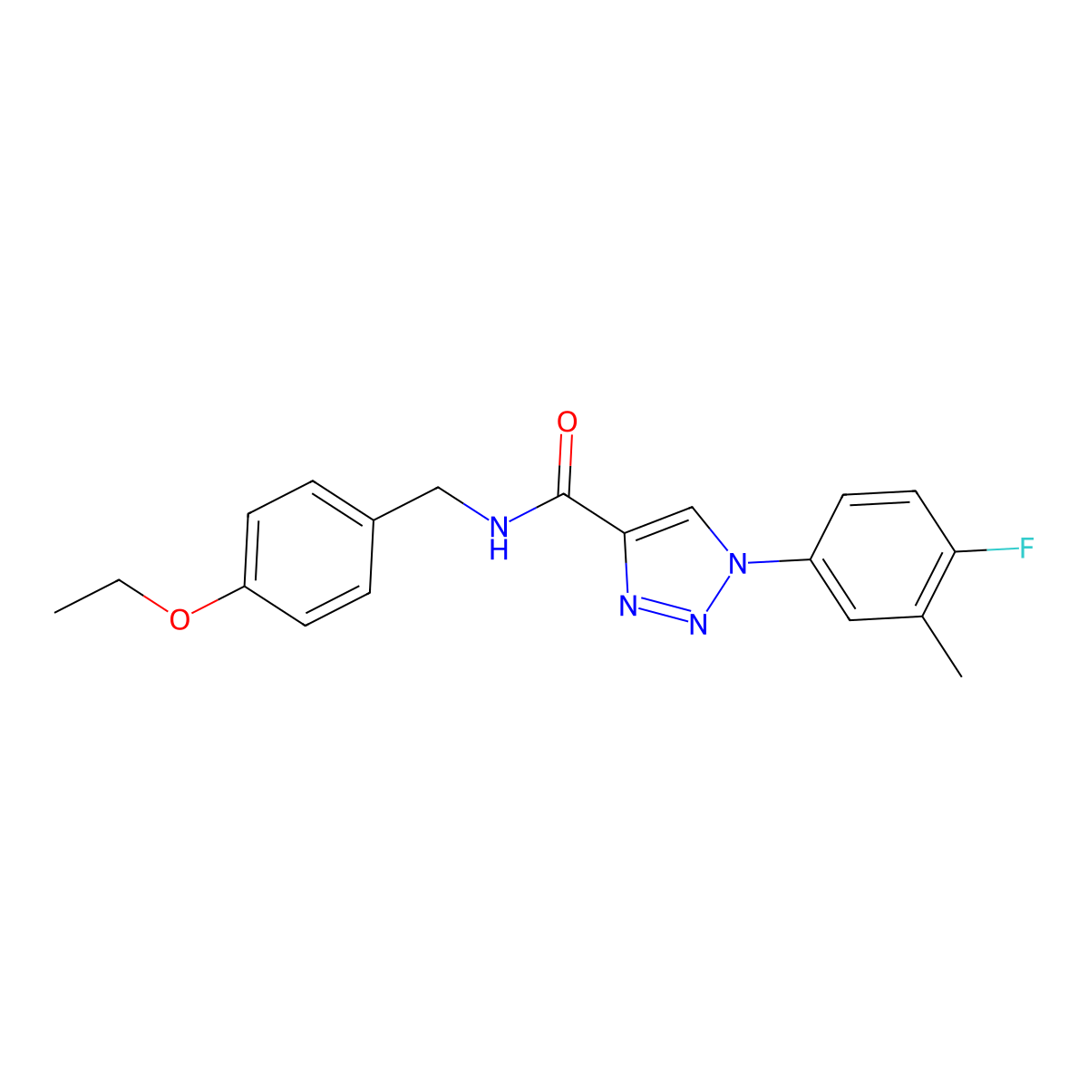 N-(4-ethoxybenzyl)-1-(4-fluoro-3-methylphenyl)-1H-1,2,3-triazole-4-carboxamide molecular structure, CAS 1326807-35-5