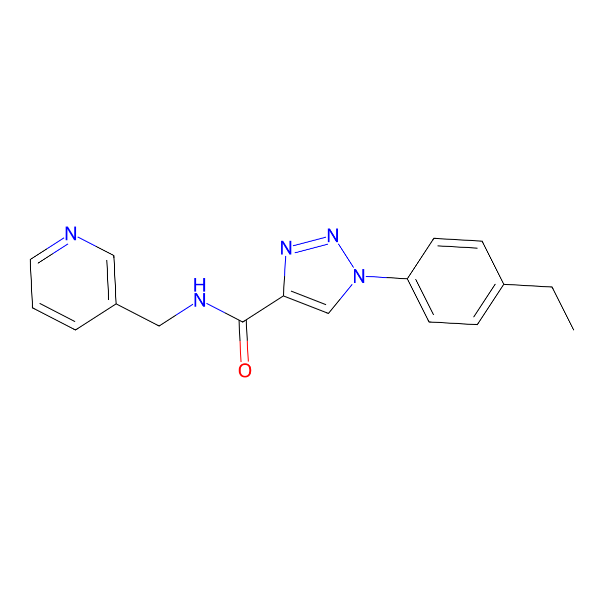 1-(4-ethylphenyl)-N-(pyridin-3-ylmethyl)-1H-1,2,3-triazole-4-carboxamide molecular structure, CAS 1326807-54-8