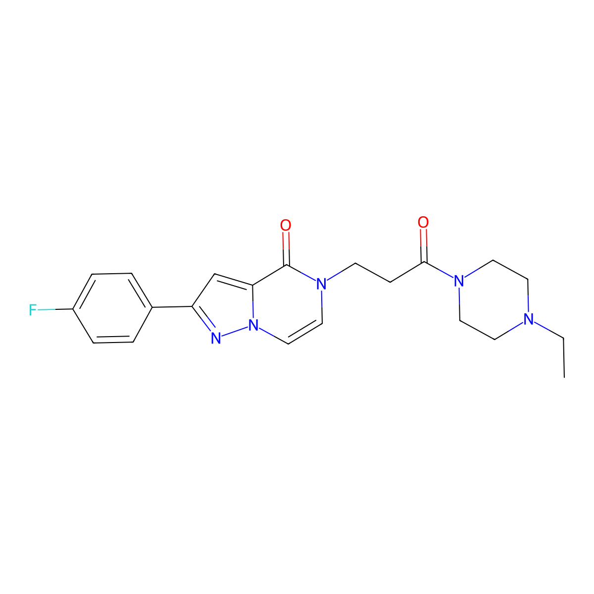 5-[3-(4-ethylpiperazin-1-yl)-3-oxopropyl]-2-(4-fluorophenyl)pyrazolo[1,5-a]pyrazin-4(5H)-one molecular structure, CAS 1326807-80-0