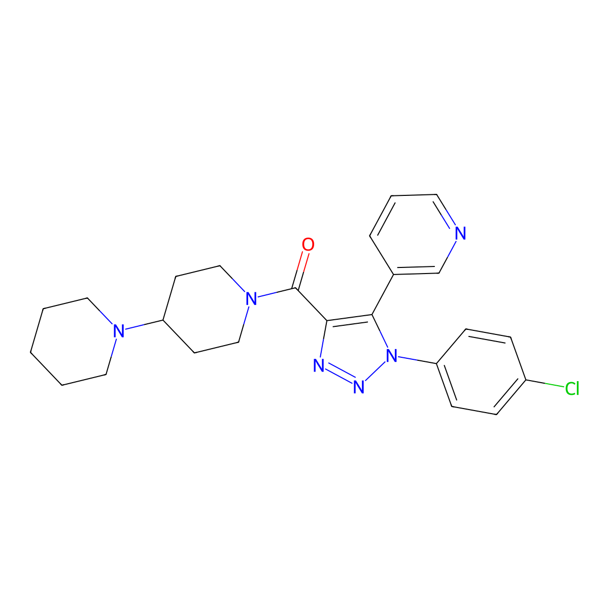 1,4'-bipiperidin-1'-yl[1-(4-chlorophenyl)-5-(pyridin-3-yl)-1H-1,2,3-triazol-4-yl]methanone molecular structure, CAS 1326808-06-3