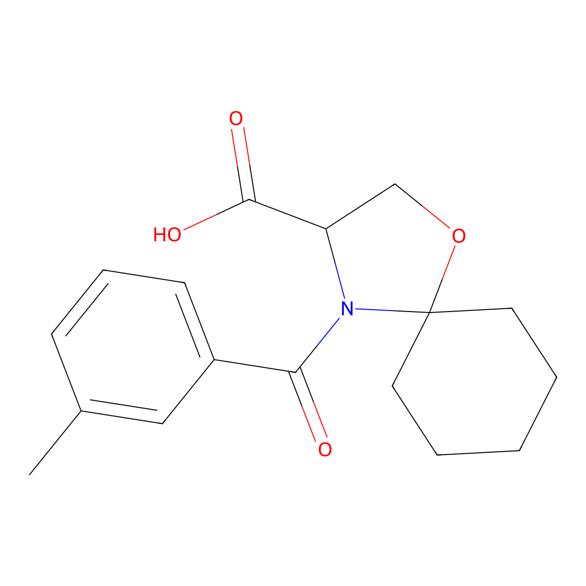 4-(3-Methylbenzoyl)-1-oxa-4-azaspiro[4.5]decane-3-carboxylic acid molecular structure, CAS 1326808-28-9