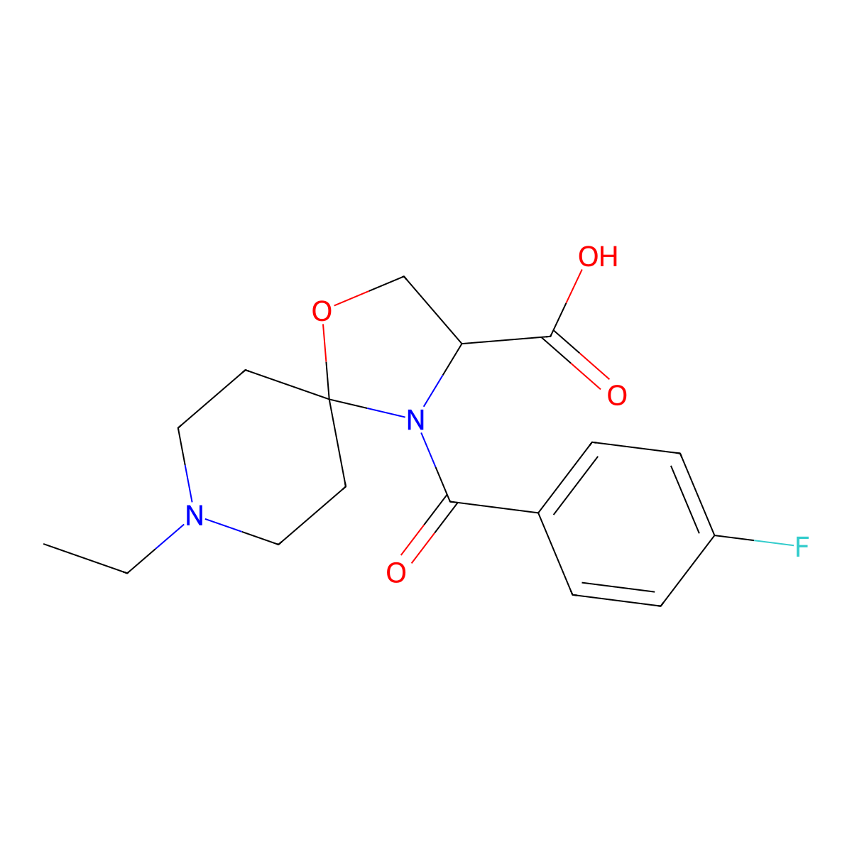 8-Ethyl-4-(4-fluorobenzoyl)-1-oxa-4,8-diazaspiro[4.5]decane-3-carboxylic acid molecular structure, CAS 1326808-41-6