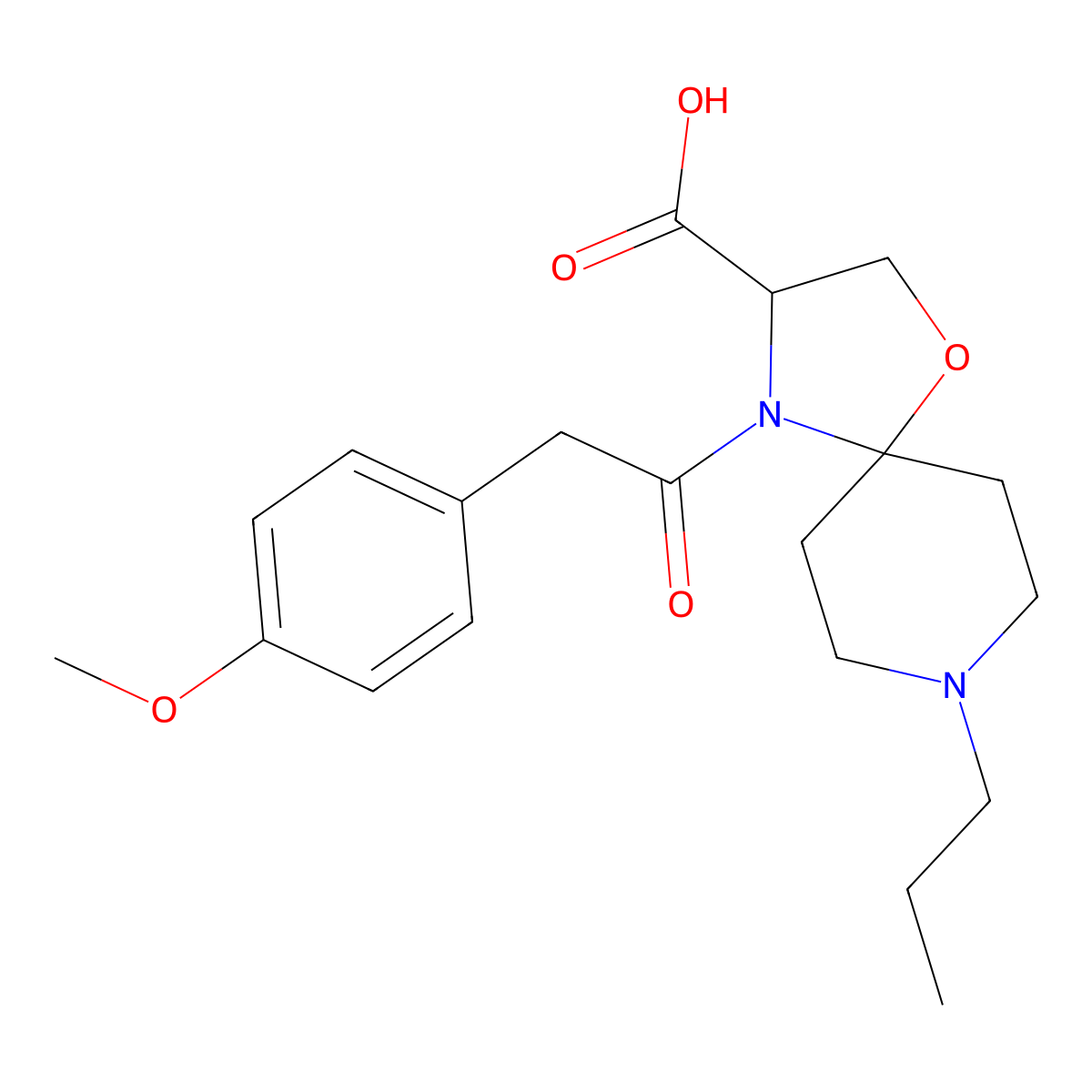 4-[2-(4-Methoxyphenyl)acetyl]-8-propyl-1-oxa-4,8-diazaspiro[4.5]decane-3-carboxylic acid molecular structure, CAS 1326808-47-2