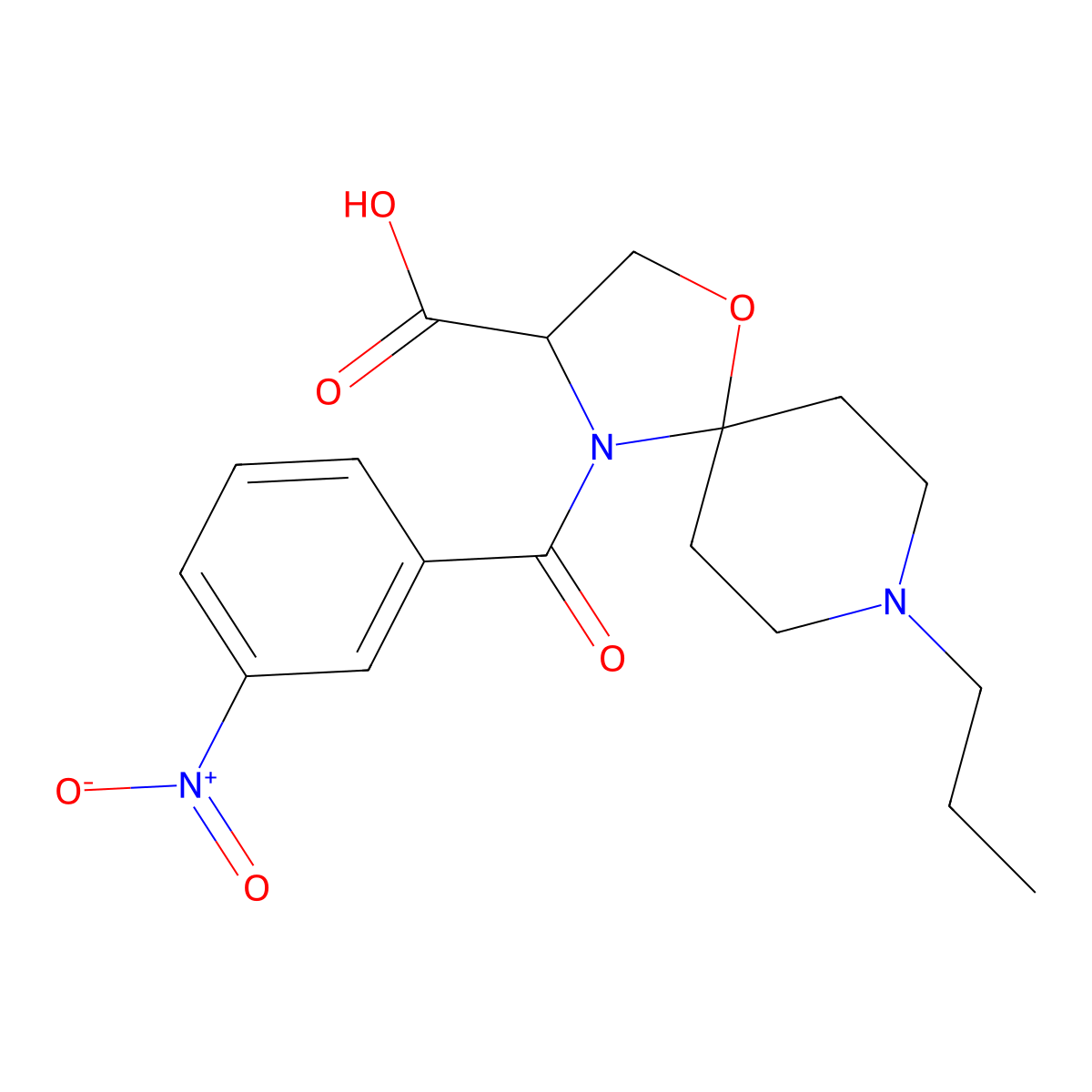 4-(3-Nitrobenzoyl)-8-propyl-1-oxa-4,8-diazaspiro[4.5]decane-3-carboxylic acid molecular structure, CAS 1326808-48-3