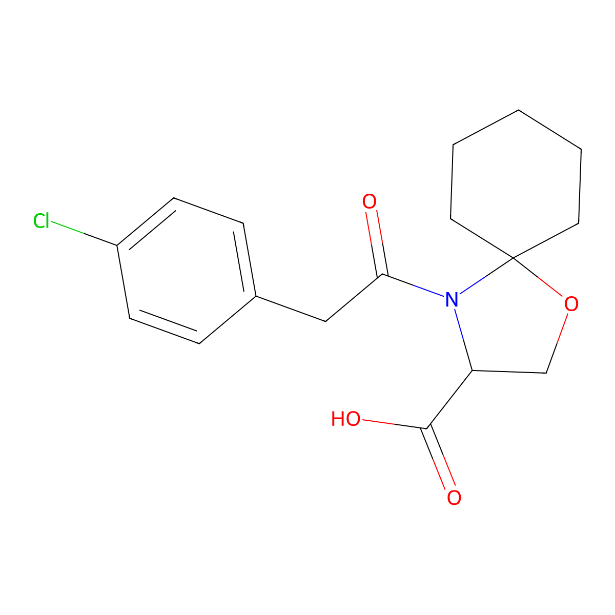 4-[2-(4-Chlorophenyl)acetyl]-1-oxa-4-azaspiro[4.5]decane-3-carboxylic acid molecular structure, CAS 1326808-57-4
