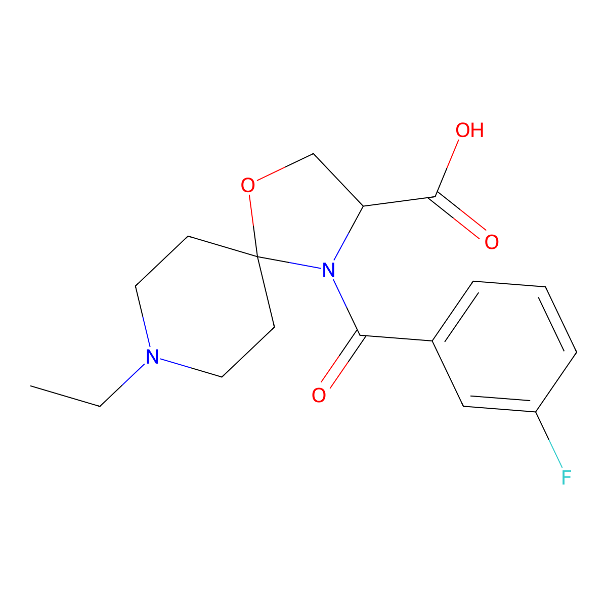 8-Ethyl-4-(3-fluorobenzoyl)-1-oxa-4,8-diazaspiro[4.5]decane-3-carboxylic acid molecular structure, CAS 1326808-69-8
