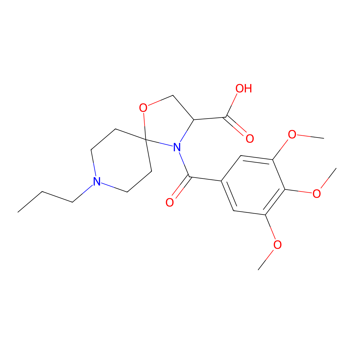 8-Propyl-4-(3,4,5-trimethoxybenzoyl)-1-oxa-4,8-diazaspiro[4.5]decane-3-carboxylic acid molecular structure, CAS 1326808-72-3