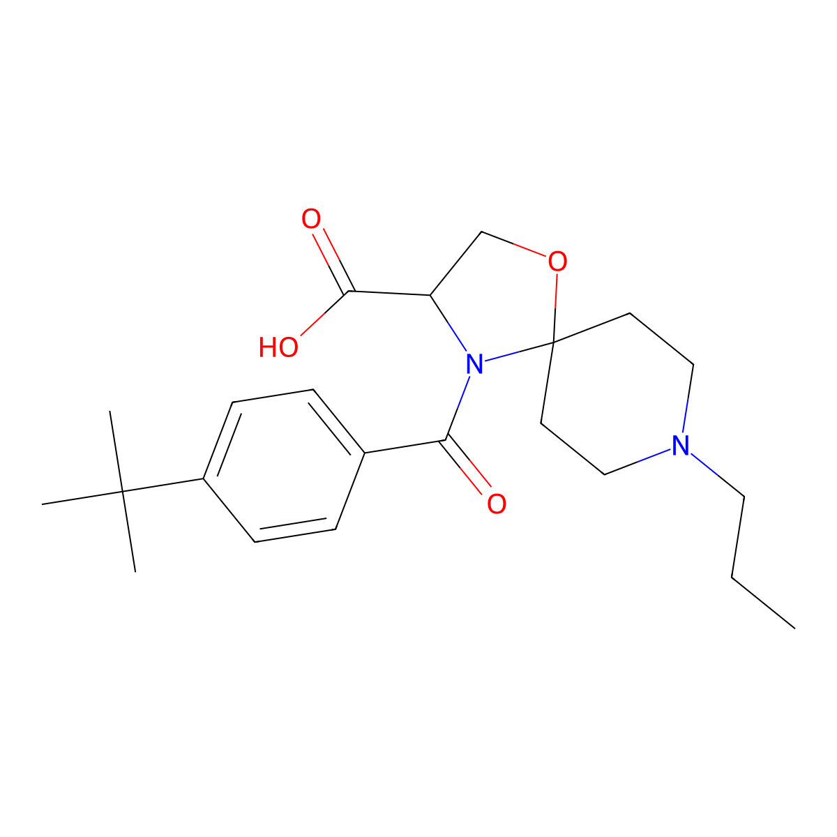 4-(4-tert-Butylbenzoyl)-8-propyl-1-oxa-4,8-diazaspiro[4.5]decane-3-carboxylic acid molecular structure, CAS 1326808-73-4