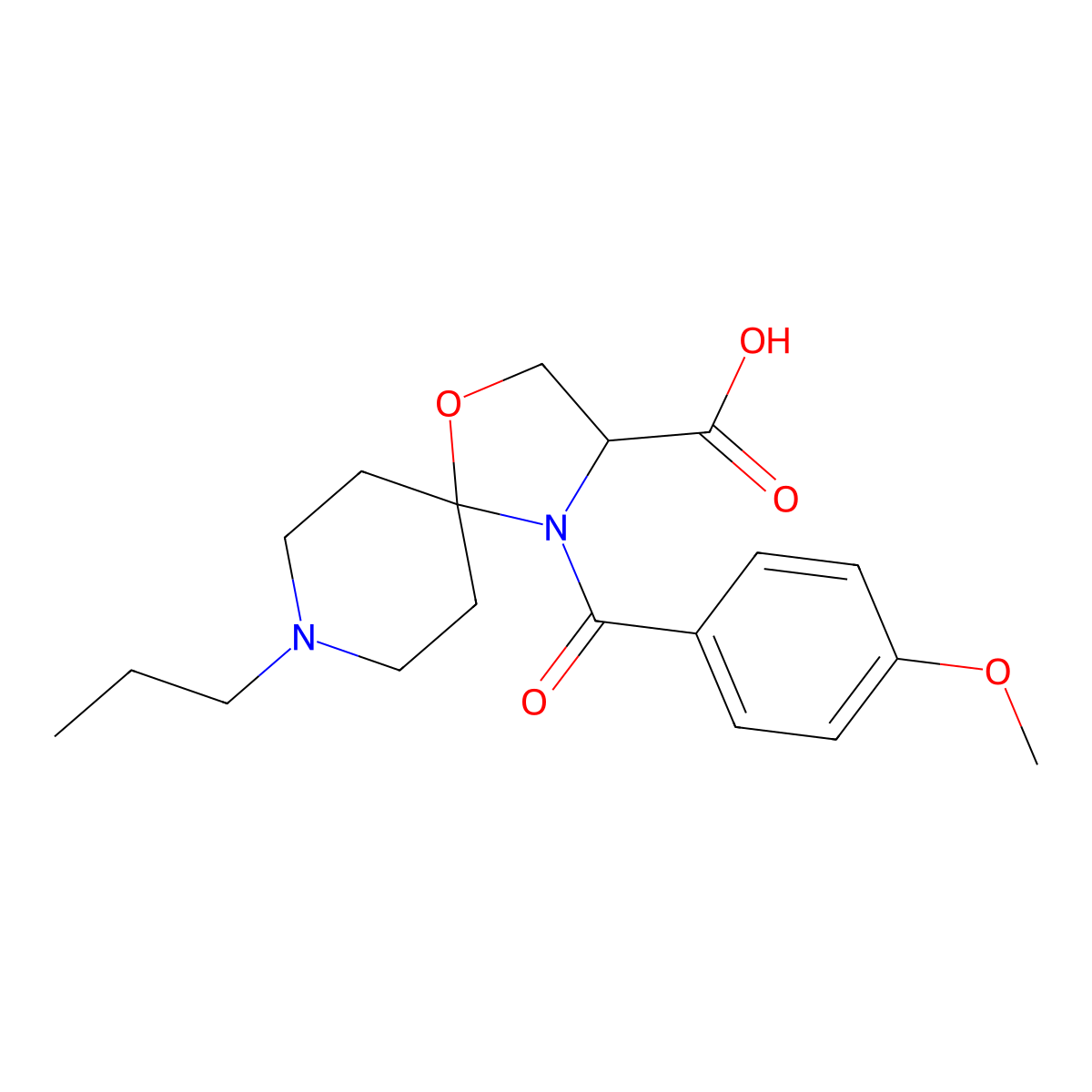 4-(4-Methoxybenzoyl)-8-propyl-1-oxa-4,8-diazaspiro[4.5]decane-3-carboxylic acid molecular structure, CAS 1326808-74-5