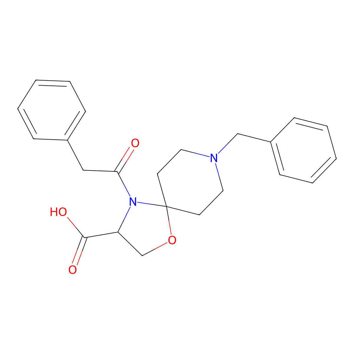 8-Benzyl-4-(2-phenylacetyl)-1-oxa-4,8-diazaspiro[4.5]decane-3-carboxylic acid molecular structure, CAS 1326808-80-3
