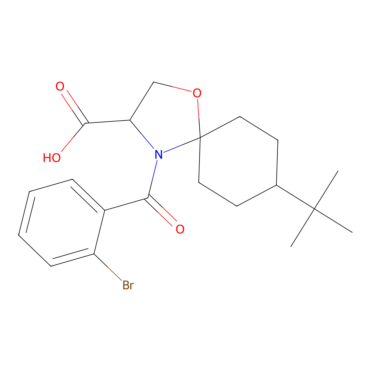 4-(2-Bromobenzoyl)-8-tert-butyl-1-oxa-4-azaspiro[4.5]decane-3-carboxylic acid molecular structure, CAS 1326808-83-6