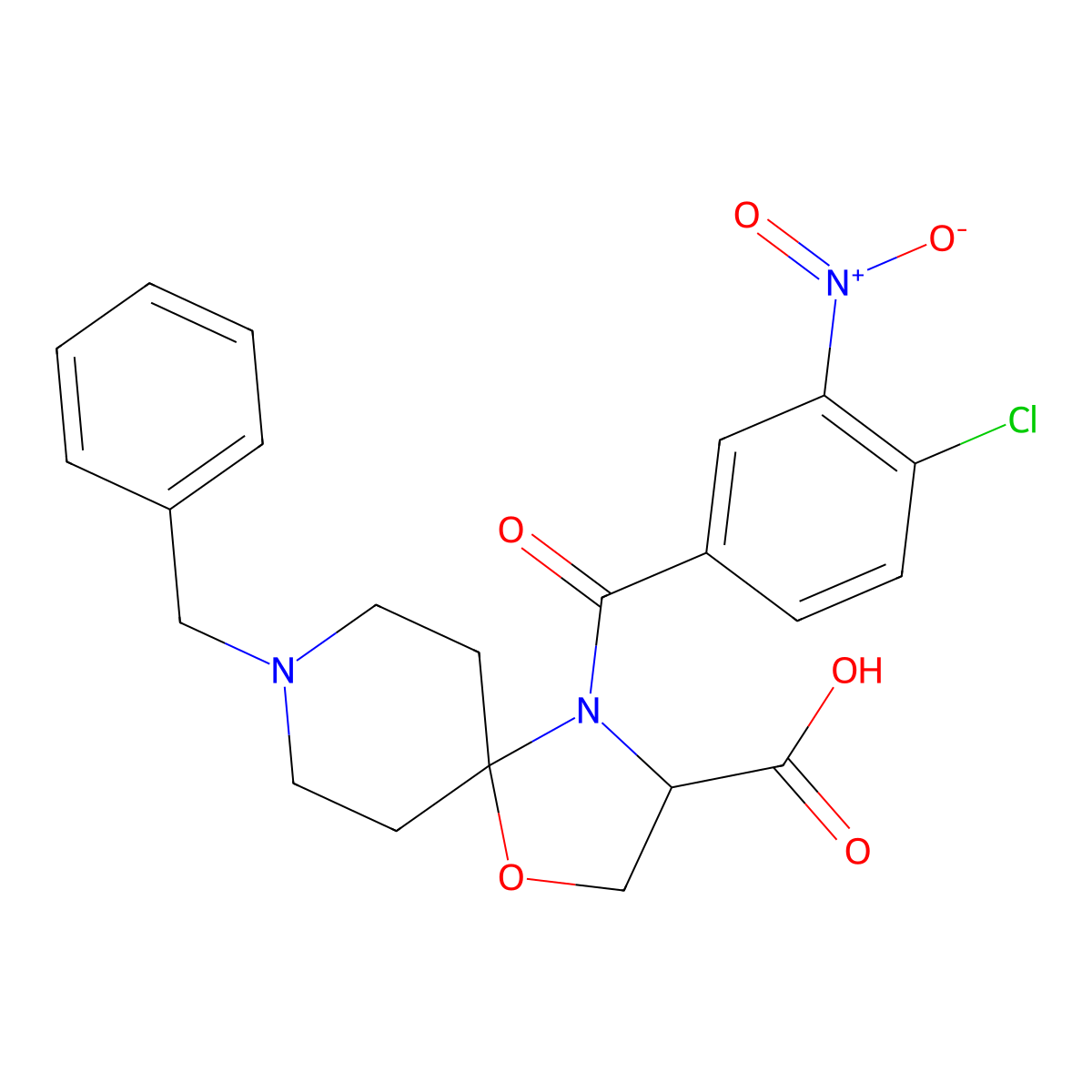 8-Benzyl-4-(4-chloro-3-nitrobenzoyl)-1-oxa-4,8-diazaspiro[4.5]decane-3-carboxylic acid molecular structure, CAS 1326808-84-7