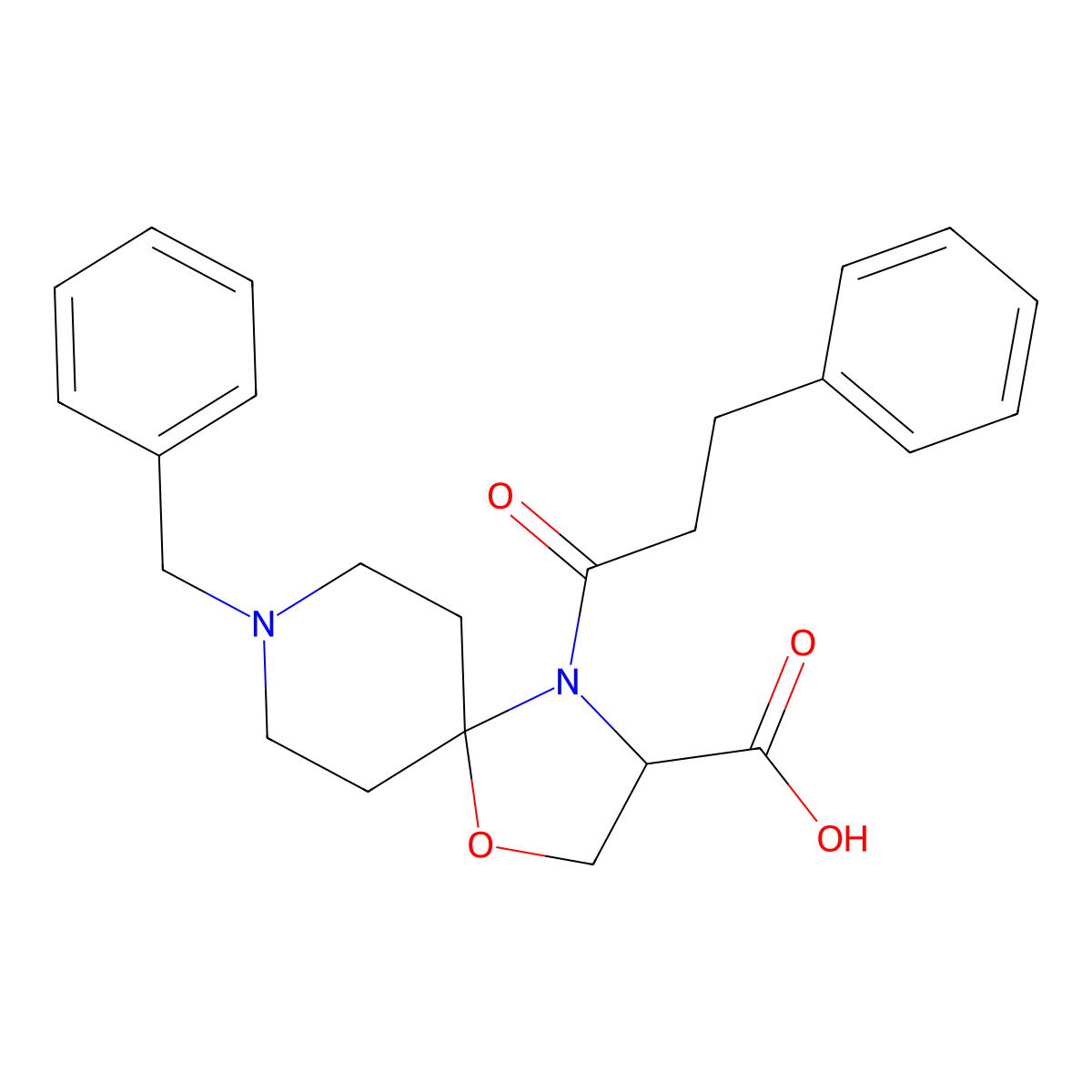 8-Benzyl-4-(3-phenylpropanoyl)-1-oxa-4,8-diazaspiro[4.5]decane-3-carboxylic acid molecular structure, CAS 1326808-87-0