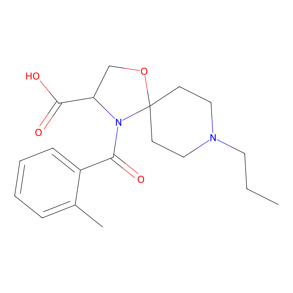 4-(2-Methylbenzoyl)-8-propyl-1-oxa-4,8-diazaspiro[4.5]decane-3-carboxylic acid molecular structure, CAS 1326809-07-7