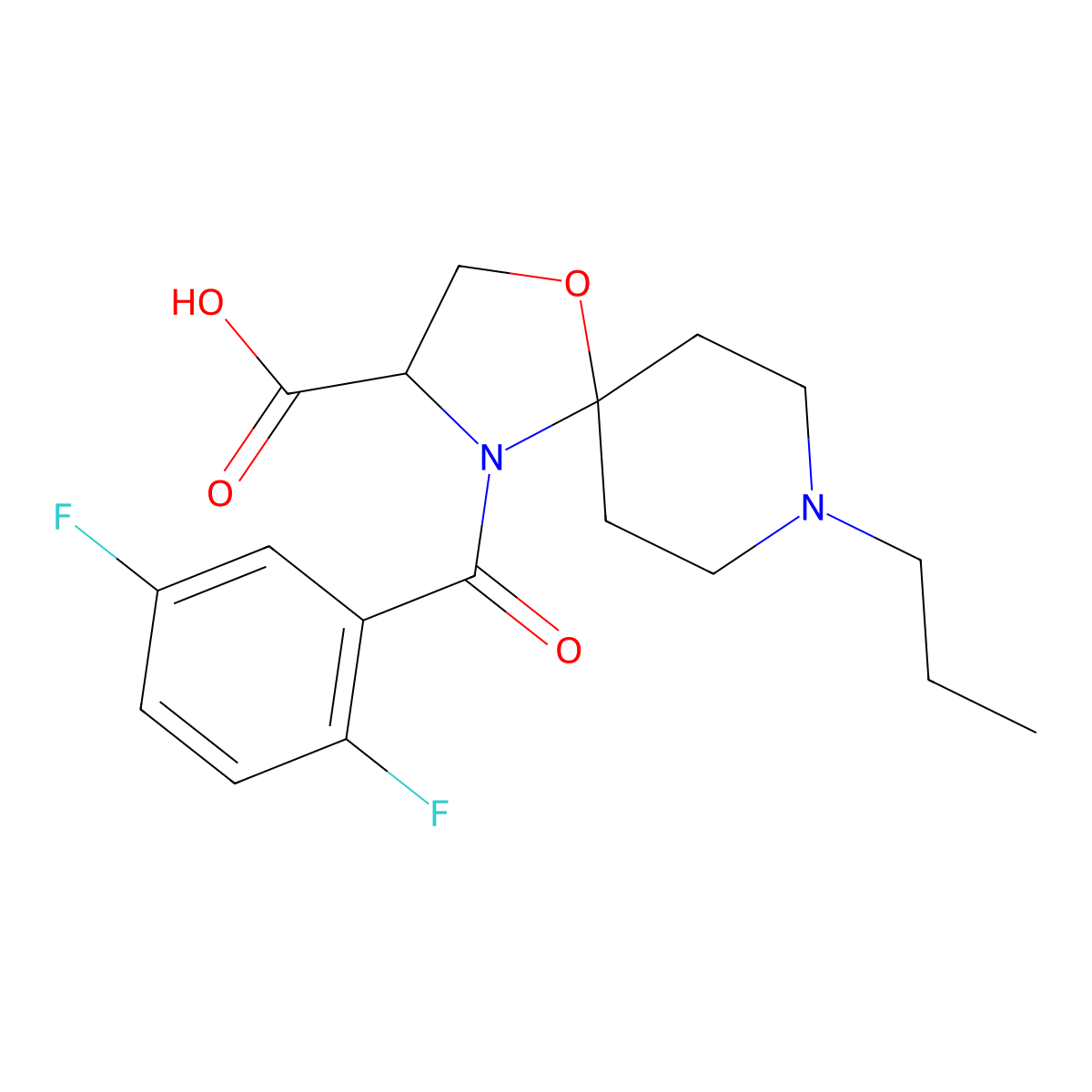 4-(2,5-Difluorobenzoyl)-8-propyl-1-oxa-4,8-diazaspiro[4.5]decane-3-carboxylic acid molecular structure, CAS 1326809-10-2