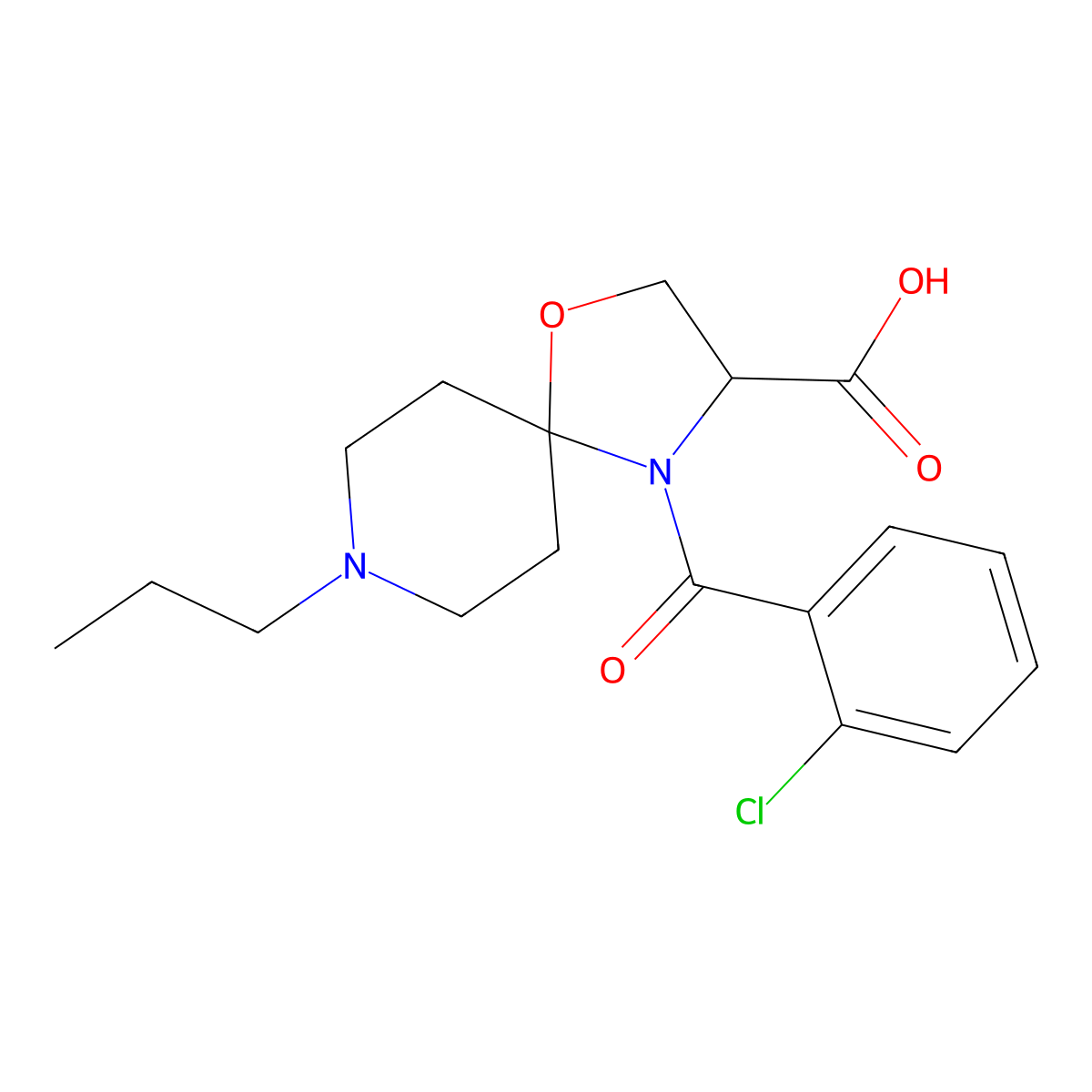 4-(2-Chlorobenzoyl)-8-propyl-1-oxa-4,8-diazaspiro[4.5]decane-3-carboxylic acid molecular structure, CAS 1326809-25-9