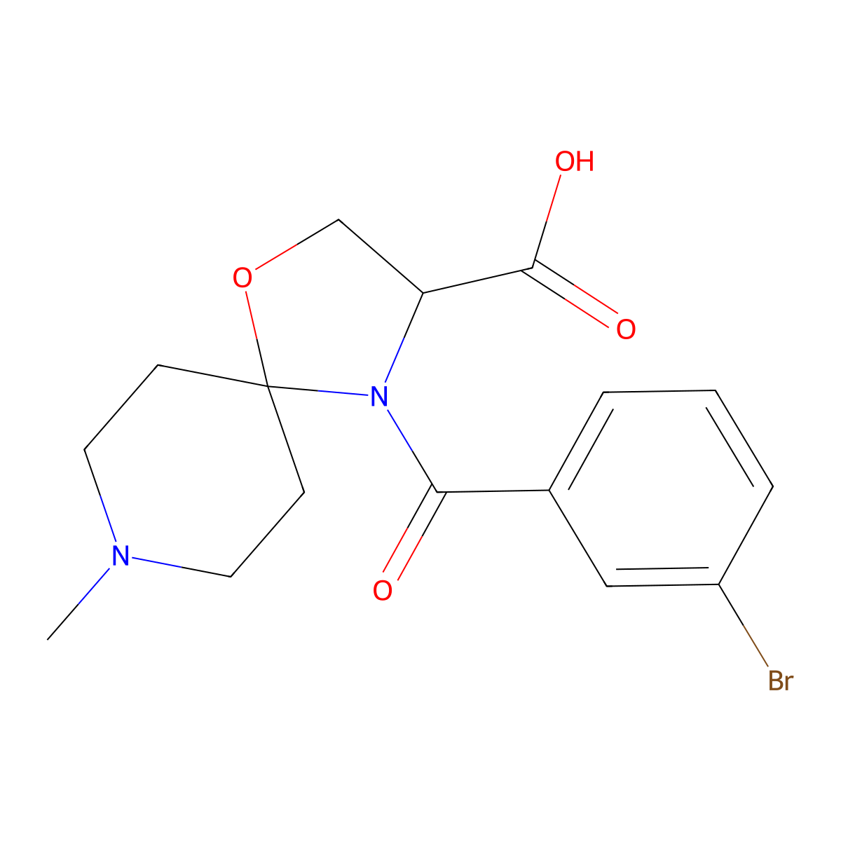 4-(3-Bromobenzoyl)-8-methyl-1-oxa-4,8-diazaspiro[4.5]decane-3-carboxylic acid molecular structure, CAS 1326809-26-0
