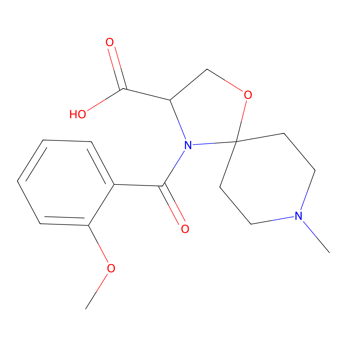 4-(2-Methoxybenzoyl)-8-methyl-1-oxa-4,8-diazaspiro[4.5]decane-3-carboxylic acid molecular structure, CAS 1326809-28-2