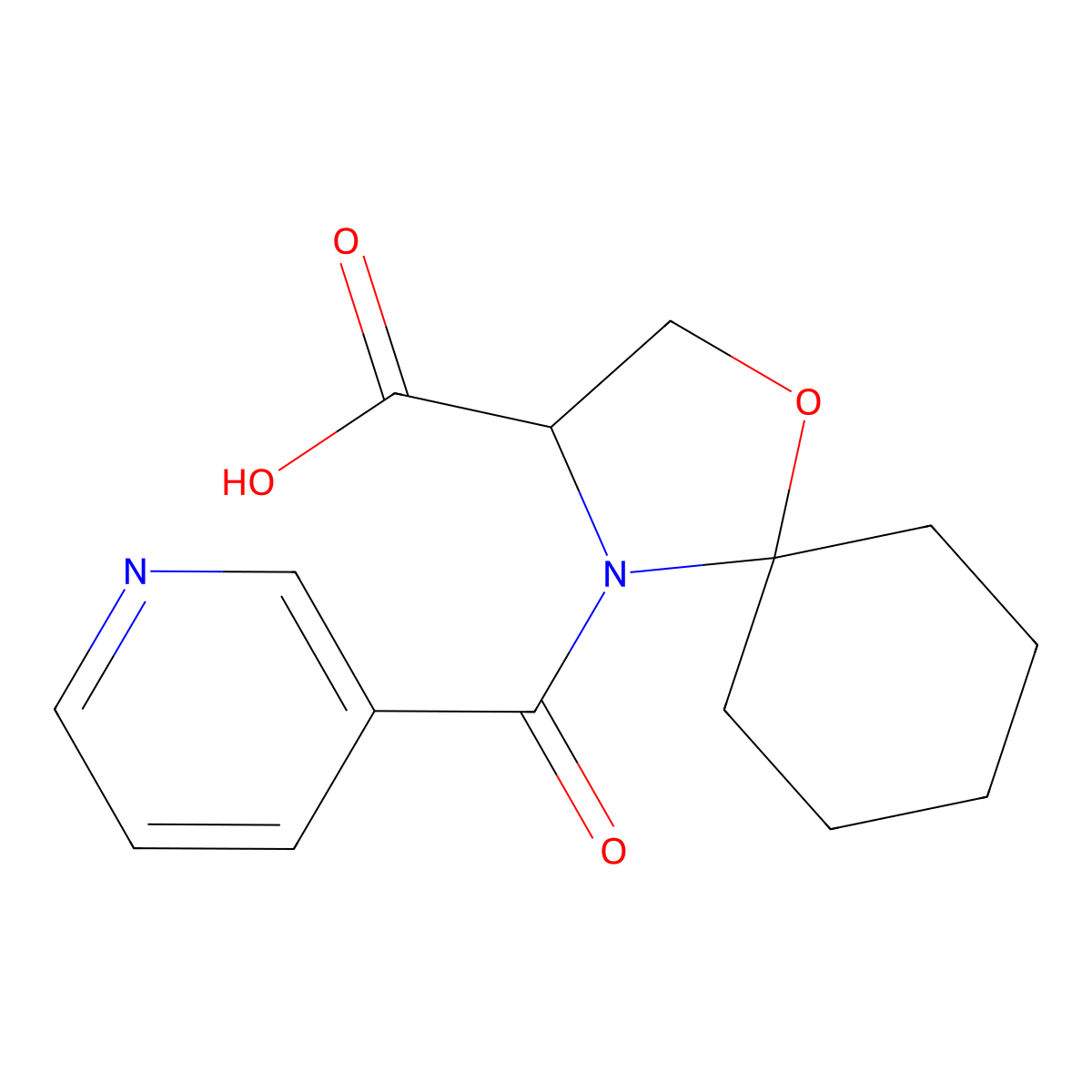 4-(Pyridine-3-carbonyl)-1-oxa-4-azaspiro[4.5]decane-3-carboxylic acid molecular structure, CAS 1326809-29-3