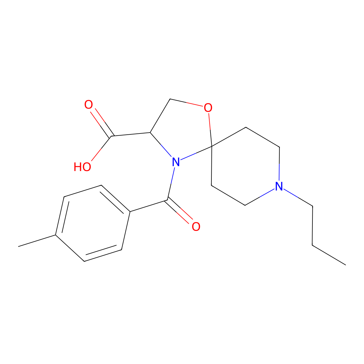 4-(4-Methylbenzoyl)-8-propyl-1-oxa-4,8-diazaspiro[4.5]decane-3-carboxylic acid molecular structure, CAS 1326809-31-7