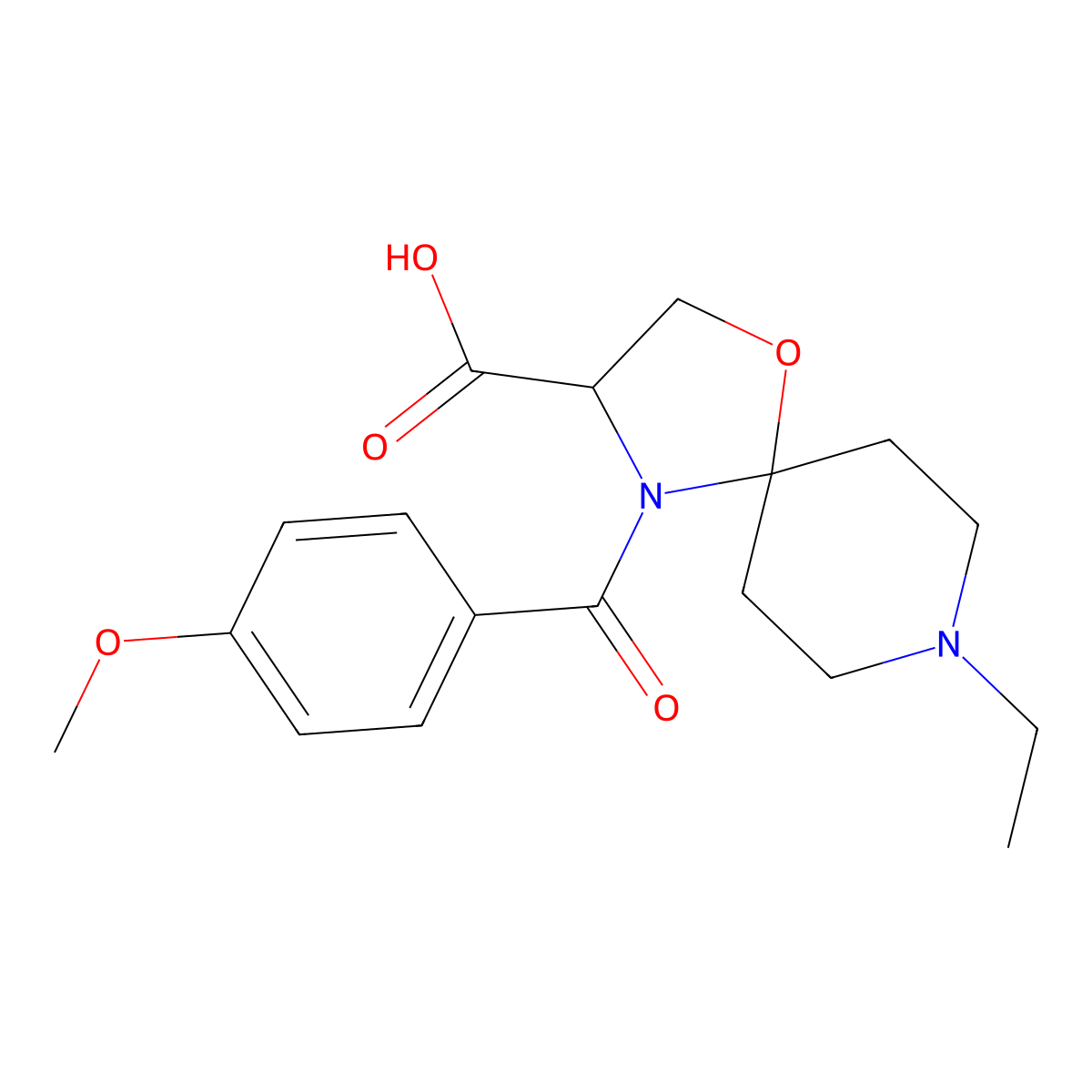 8-Ethyl-4-(4-methoxybenzoyl)-1-oxa-4,8-diazaspiro[4.5]decane-3-carboxylic acid molecular structure, CAS 1326809-37-3
