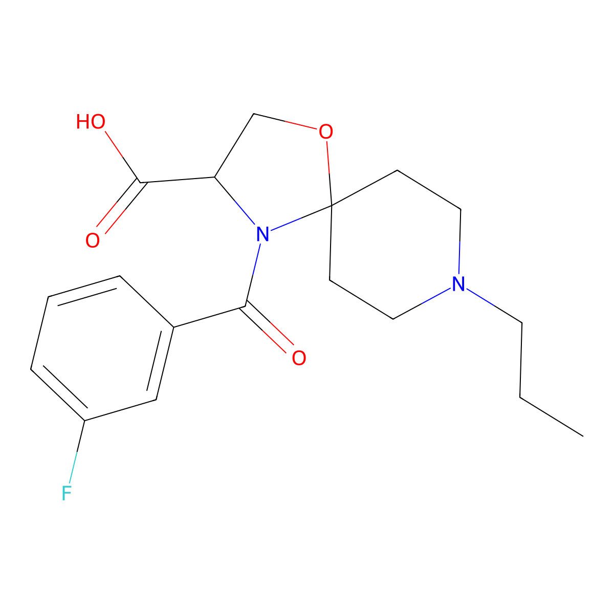 4-(3-Fluorobenzoyl)-8-propyl-1-oxa-4,8-diazaspiro[4.5]decane-3-carboxylic acid molecular structure, CAS 1326809-41-9