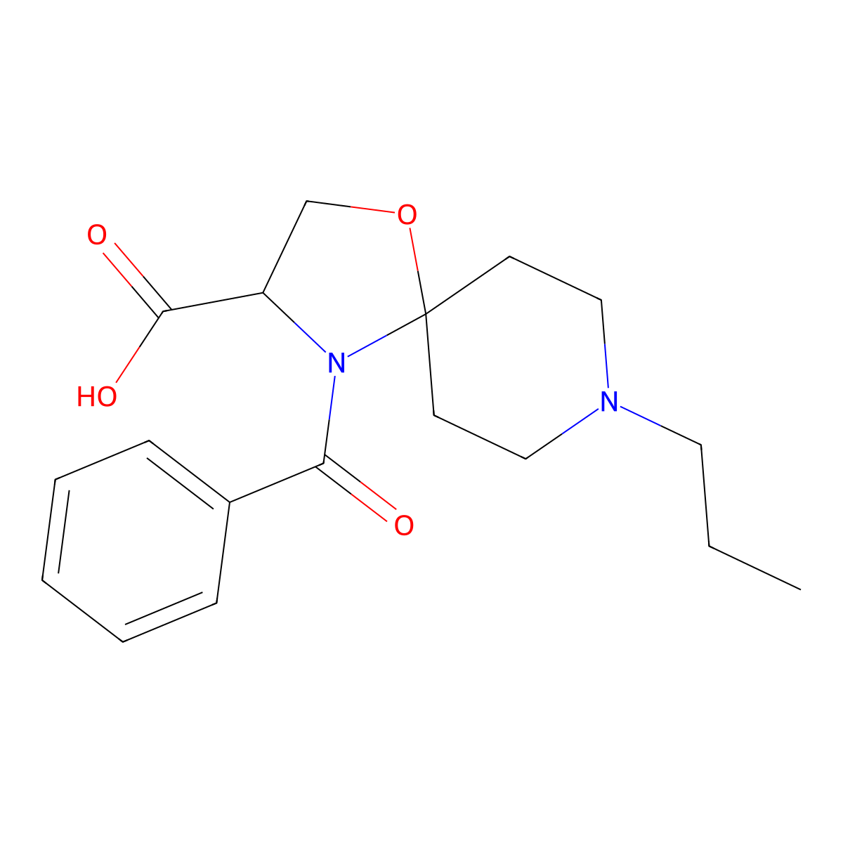 4-Benzoyl-8-propyl-1-oxa-4,8-diazaspiro[4.5]decane-3-carboxylic acid molecular structure, CAS 1326809-45-3