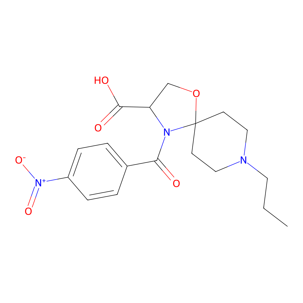 4-(4-Nitrobenzoyl)-8-propyl-1-oxa-4,8-diazaspiro[4.5]decane-3-carboxylic acid molecular structure, CAS 1326809-48-6