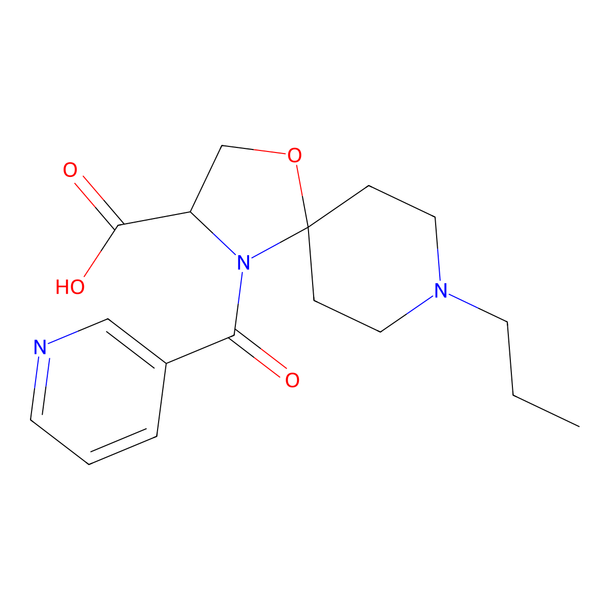 8-Propyl-4-(pyridine-3-carbonyl)-1-oxa-4,8-diazaspiro[4.5]decane-3-carboxylic acid molecular structure, CAS 1326809-49-7