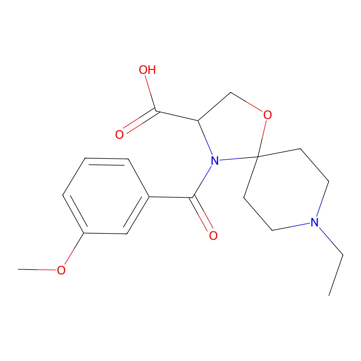 8-Ethyl-4-(3-methoxybenzoyl)-1-oxa-4,8-diazaspiro[4.5]decane-3-carboxylic acid molecular structure, CAS 1326809-51-1