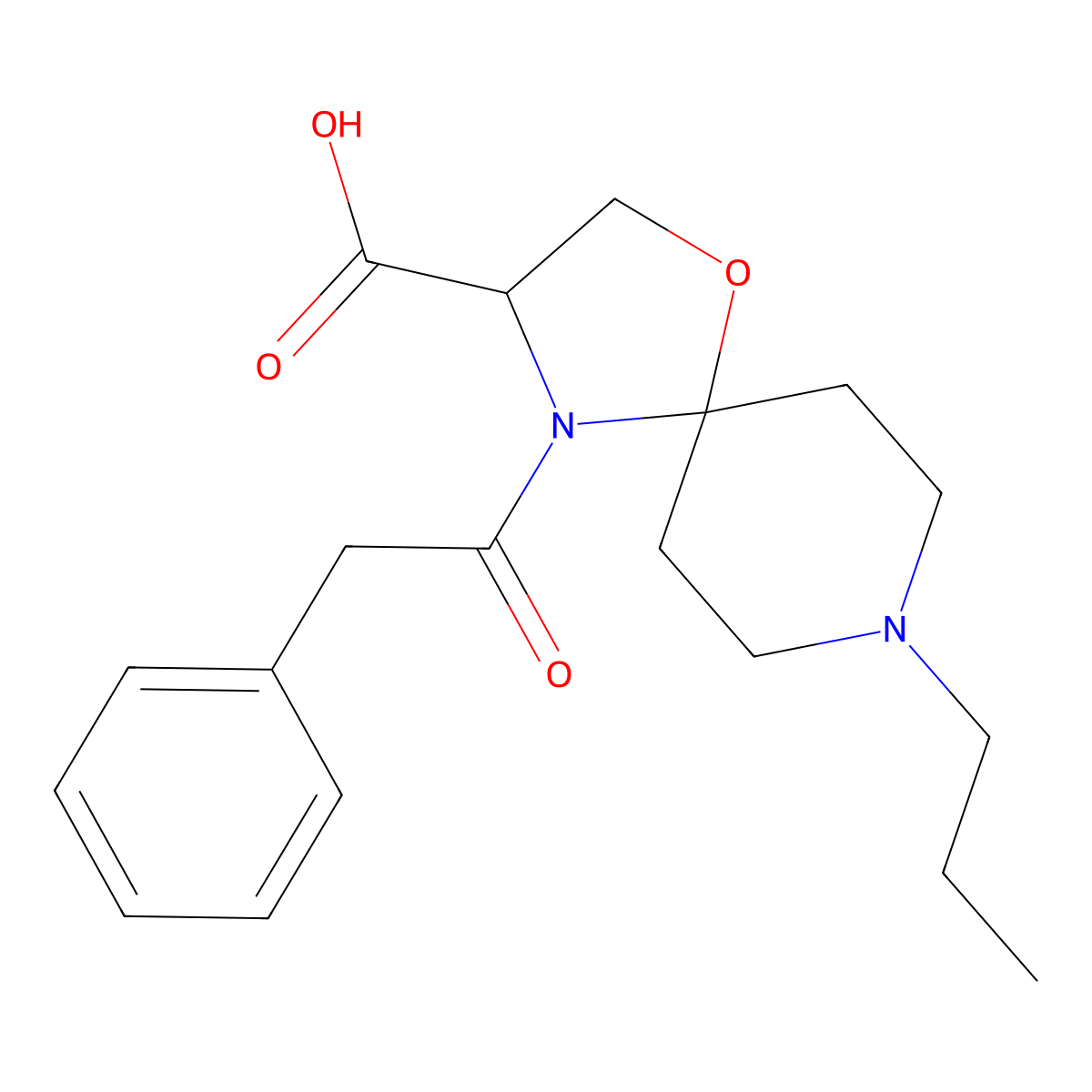 4-(2-Phenylacetyl)-8-propyl-1-oxa-4,8-diazaspiro[4.5]decane-3-carboxylic acid molecular structure, CAS 1326809-58-8