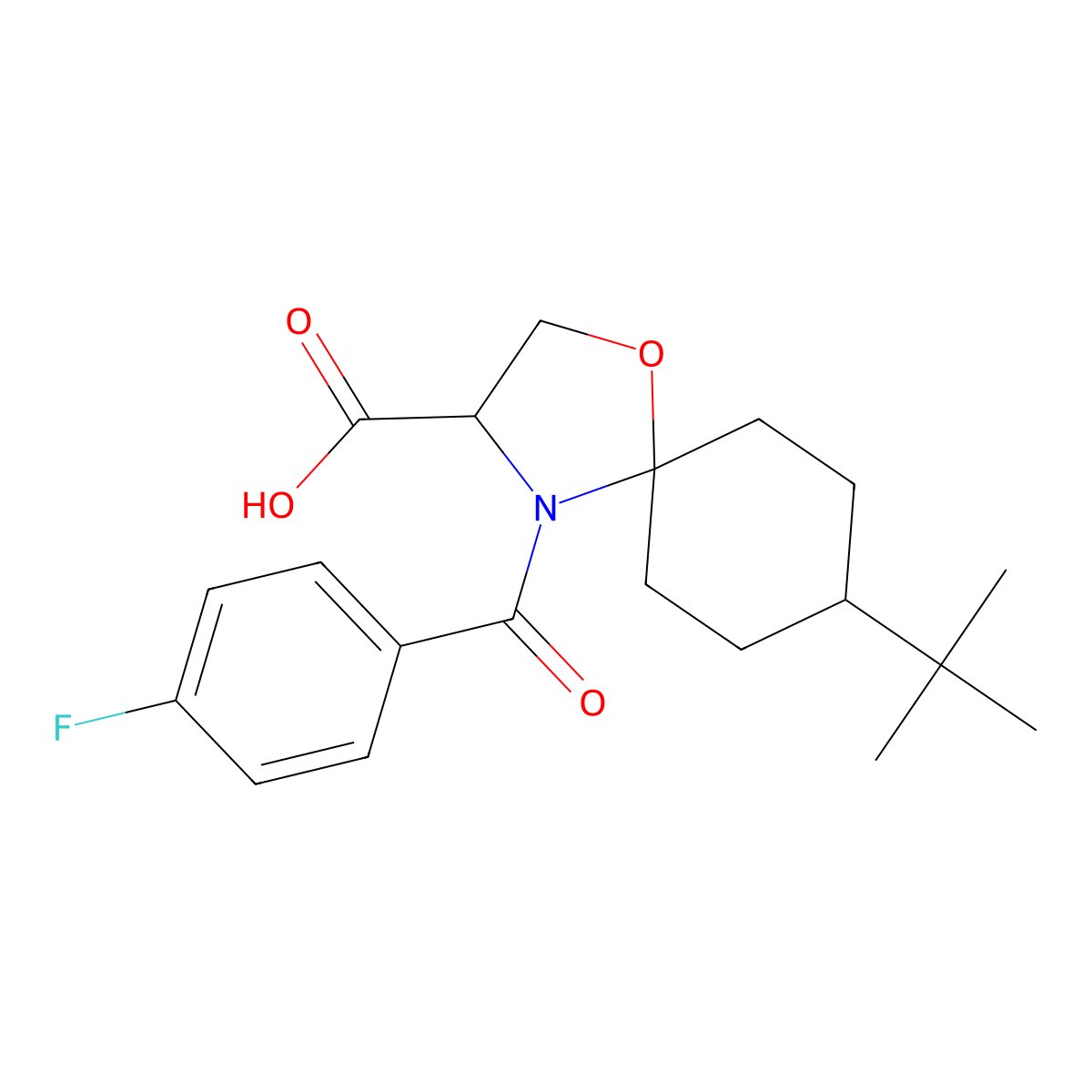 8-tert-Butyl-4-(4-fluorobenzoyl)-1-oxa-4-azaspiro[4.5]decane-3-carboxylic acid molecular structure, CAS 1326809-69-1