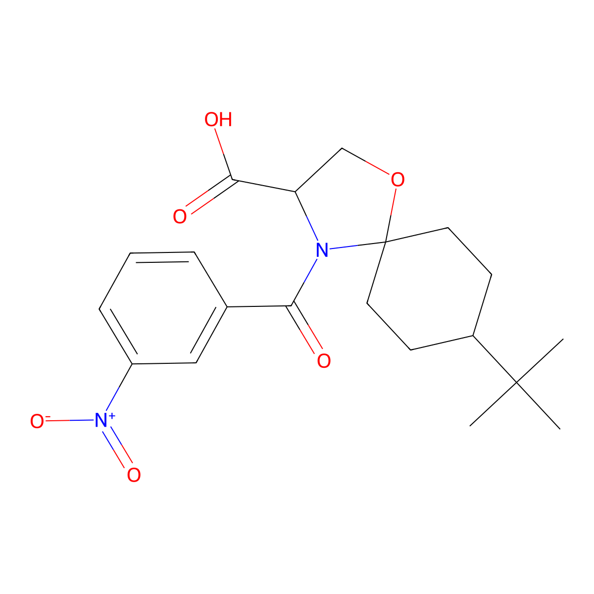 8-tert-Butyl-4-(3-nitrobenzoyl)-1-oxa-4-azaspiro[4.5]decane-3-carboxylic acid molecular structure, CAS 1326809-71-5
